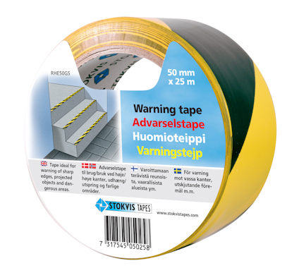 VARNINGSTEJP GUL/SVART 50 MM X 25 M