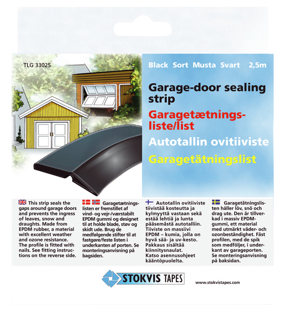 GARAGETÄTNINGSLIST, INKL .SPIK30 MM X 3 MM X 2,5 M - Stokvis Tapes