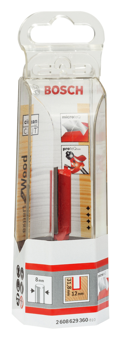 Förpackning med Bosch sågblad för trä, 8 mm, modellnummer 2608623368.