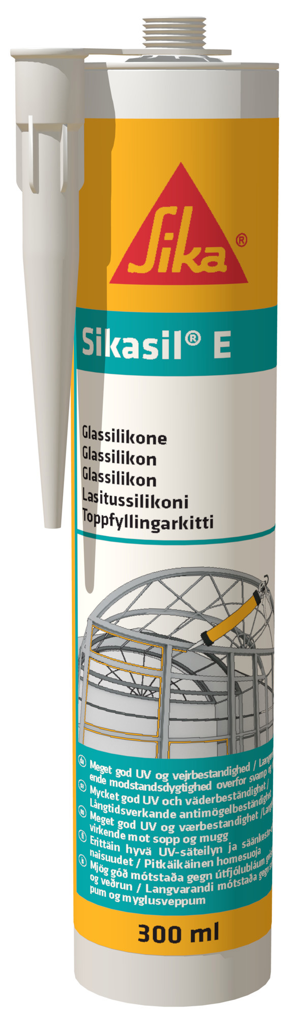 FOGMASSA SIKASIL-E TRANSPARENT 300ML PATRON - Sika