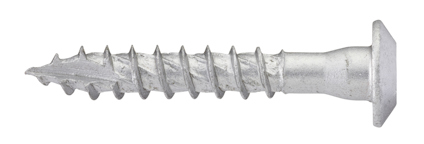 Metallskruv med sexkantigt huvud och gängad axel.