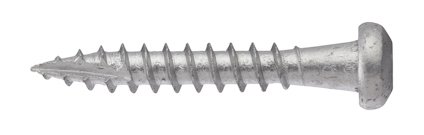 Metallskruv med sexkantigt huvud och gängad kropp.