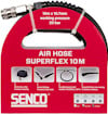 Röd förpackning för Senco Air Hose Superflex 10M med produktinformation och specifikationer.