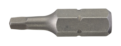 Borrbits i metall med fyrkantigt huvud mot vit bakgrund.