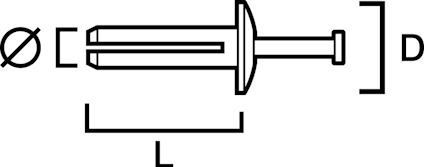 METALLSPIKPLUGG BETONG 5X22MM 250ST