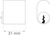 Ritning av ett cylinderlås med måttangivelse, 31 mm.