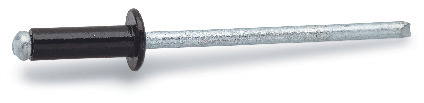 Svart blindnit med metallspets och rund huvud.