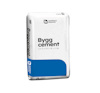 Vit cementpåse med texten "Byggcement", "SKÖVDE", "25 ± 1 kg" och logotypen för Heidelberg Materials.
